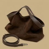 Grote Suède Leren Tote Bag