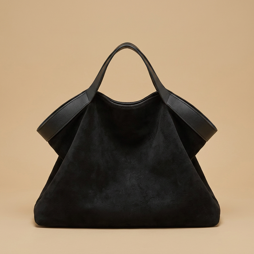 Grote Suède Leren Tote Bag