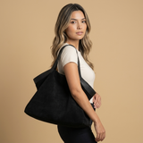 Grote Suède Leren Tote Bag
