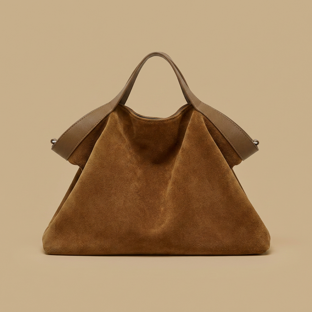 Grote Suède Leren Tote Bag